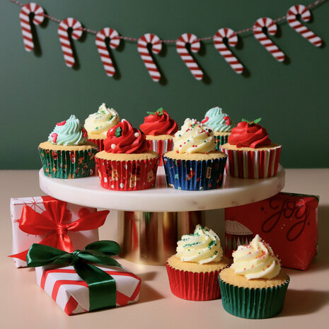 PME Kerst Cupcake Vormpjes - Kerstman Mix (100 stuks)