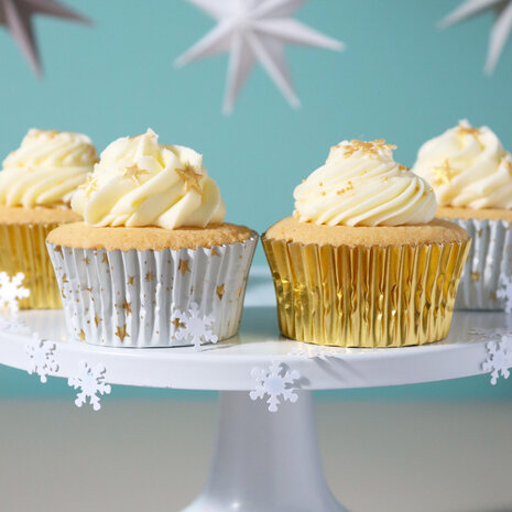 PME Kerst Cupcake Vormpjes - Gouden Sterren (60 stuks)