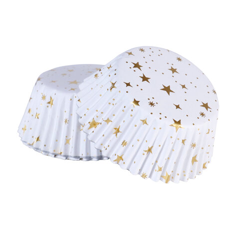 PME Kerst Cupcake Vormpjes - Gouden Sterren (60 stuks)