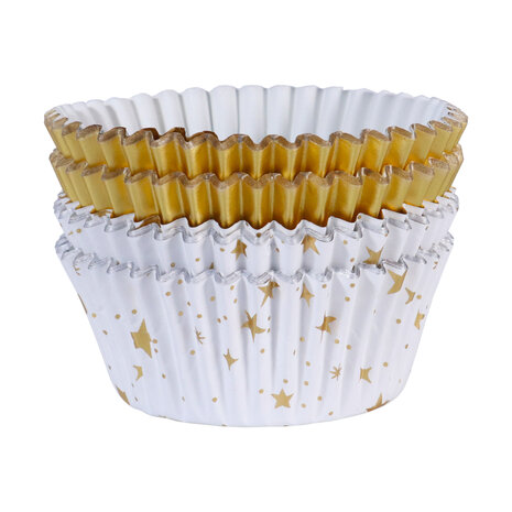 PME Kerst Cupcake Vormpjes - Gouden Sterren (60 stuks)