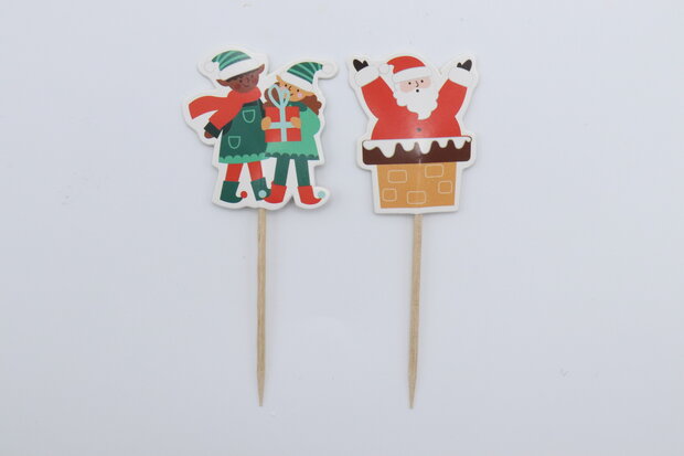 PME Kerst Cupcakevormpjes & Topper Set/24 - De Kerstman