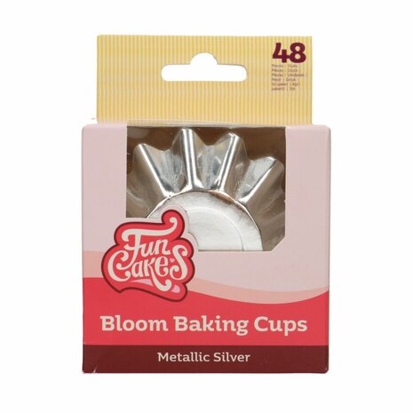 FunCakes Bloom Baking Cups - Metallic Zilver pk/48