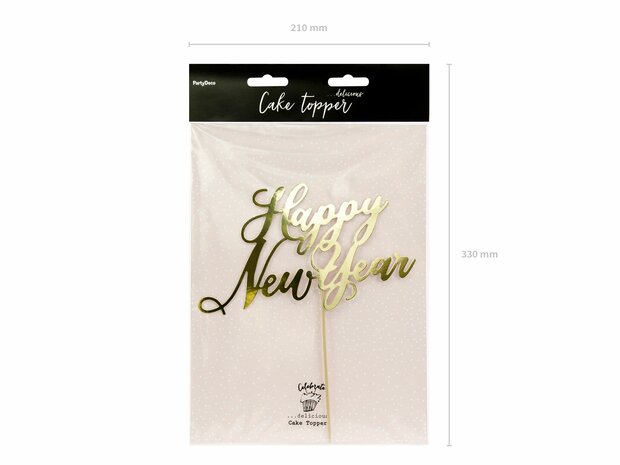 PartyDeco Topper Happy New Year 24cm - Goud