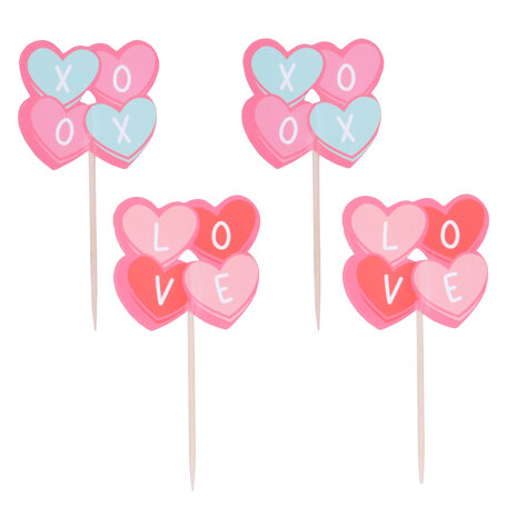 PME Valentijns Taarttoppers - Candy Hearts, 24 stuks