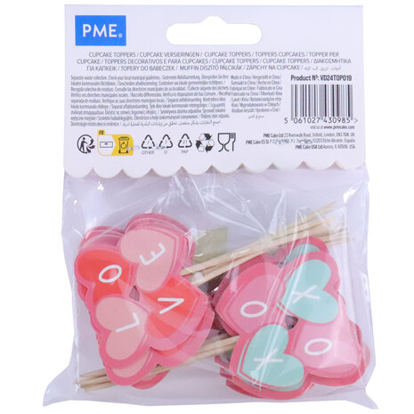 PME Valentijns Taarttoppers - Candy Hearts, 24 stuks