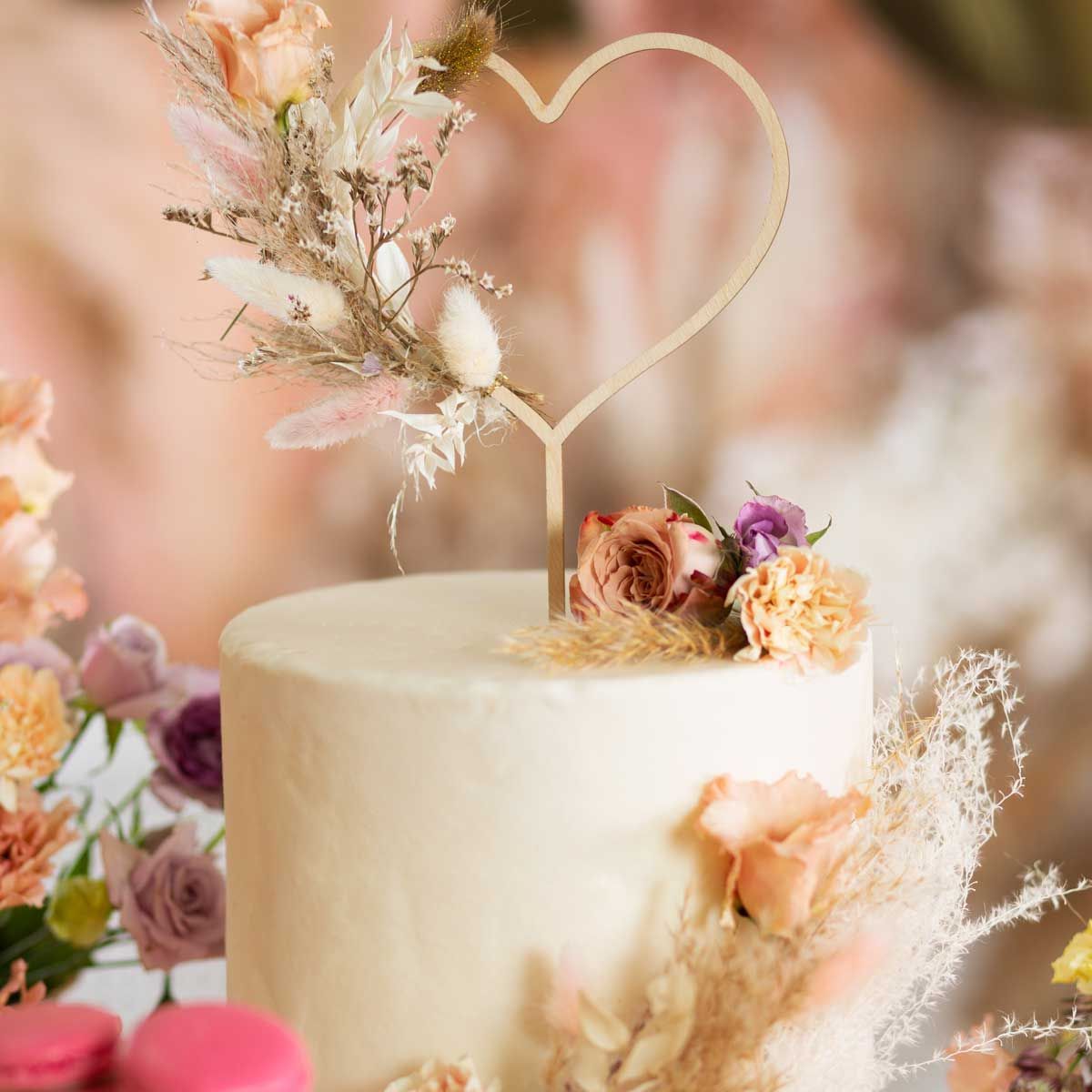 Topper de gâteau rose décoration de fête comestible nom