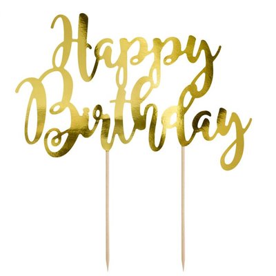 PartyDeco Cake Topper Happy Birthday Or