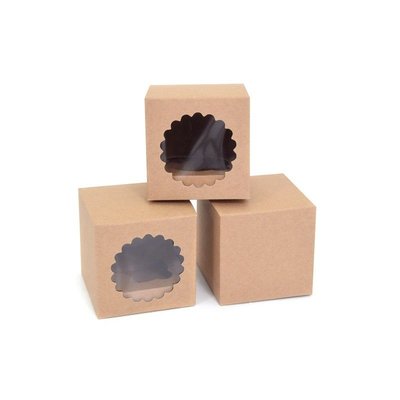 House of Marie Cupcake Box 1 Kraft pk/3