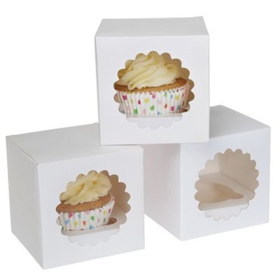 House of Marie Cupcake Box 1 -White- pk/3