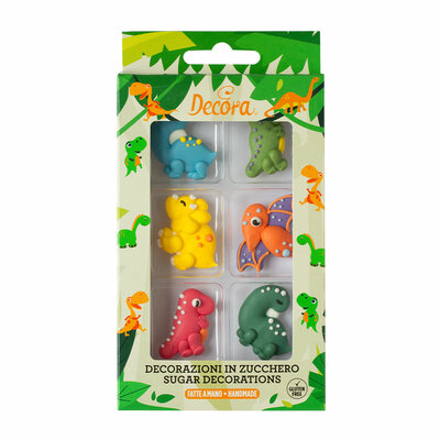 Decora Sugar Decorations Dino set/6