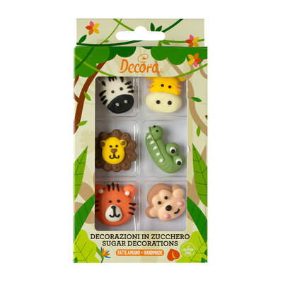 Decora Sugar Decorations Jungle Animals 6st