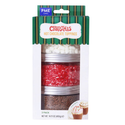 PME Kerst Set van 3 Toppings voor Warme Chocolademelk (400g)